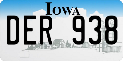 IA license plate DER938