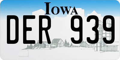 IA license plate DER939