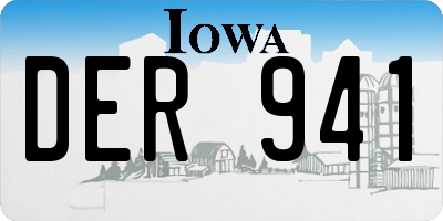 IA license plate DER941