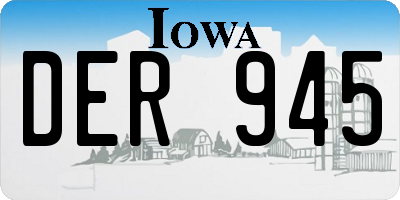 IA license plate DER945