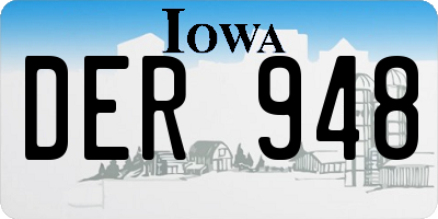 IA license plate DER948