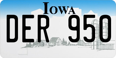 IA license plate DER950