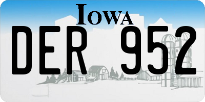 IA license plate DER952