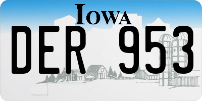 IA license plate DER953