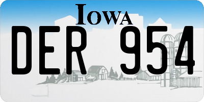 IA license plate DER954