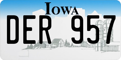 IA license plate DER957