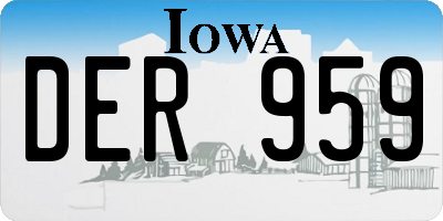 IA license plate DER959