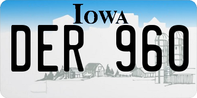 IA license plate DER960