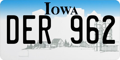 IA license plate DER962