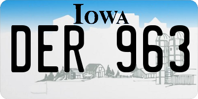 IA license plate DER963