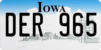 IA license plate DER965