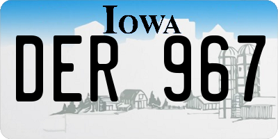 IA license plate DER967