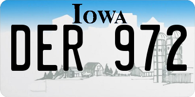 IA license plate DER972