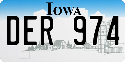 IA license plate DER974