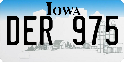 IA license plate DER975