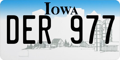 IA license plate DER977