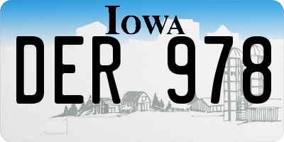 IA license plate DER978