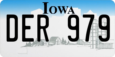 IA license plate DER979