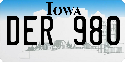 IA license plate DER980