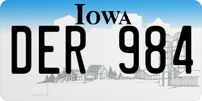 IA license plate DER984