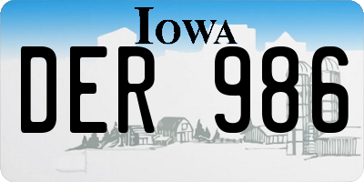 IA license plate DER986