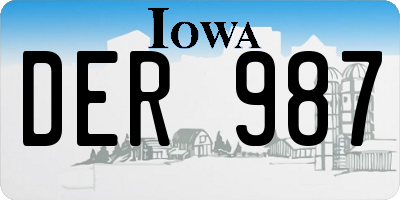 IA license plate DER987