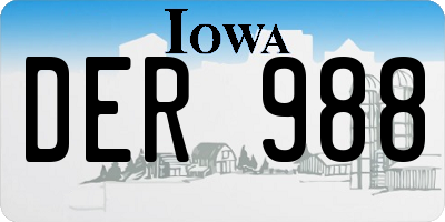 IA license plate DER988