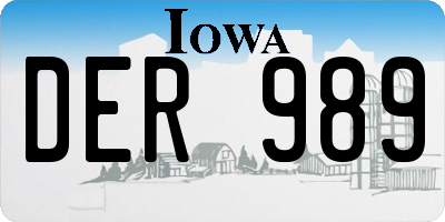 IA license plate DER989