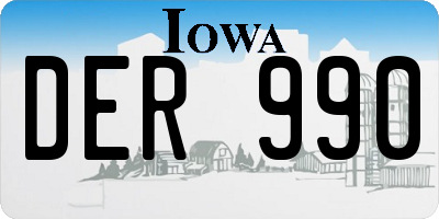 IA license plate DER990