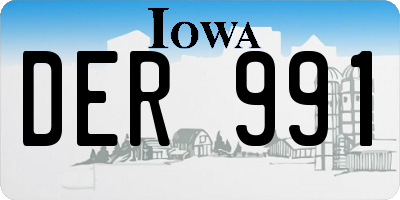 IA license plate DER991