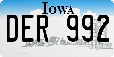 IA license plate DER992