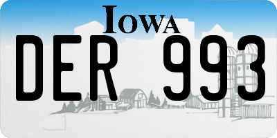 IA license plate DER993