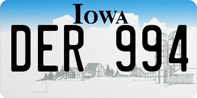 IA license plate DER994
