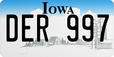 IA license plate DER997