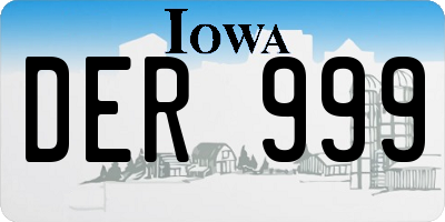 IA license plate DER999