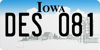 IA license plate DES081