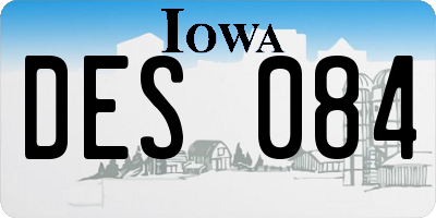IA license plate DES084