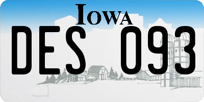 IA license plate DES093