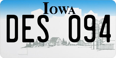 IA license plate DES094