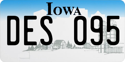 IA license plate DES095