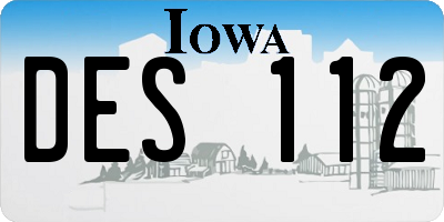 IA license plate DES112