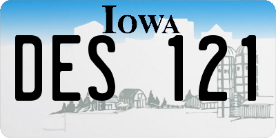 IA license plate DES121