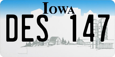 IA license plate DES147