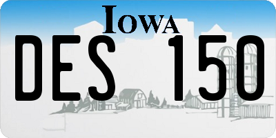 IA license plate DES150