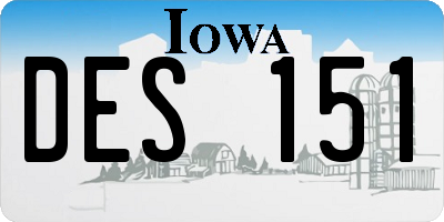 IA license plate DES151