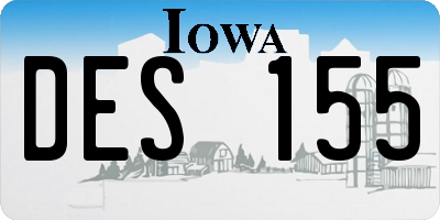 IA license plate DES155