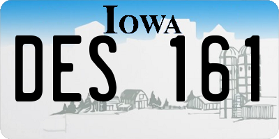 IA license plate DES161