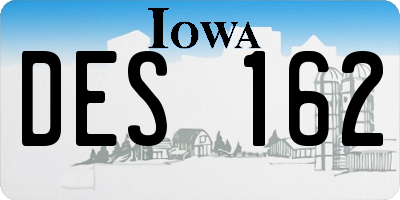 IA license plate DES162