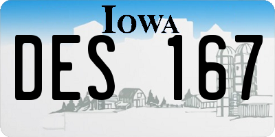 IA license plate DES167