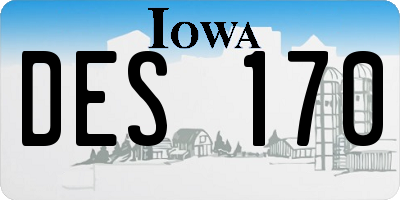 IA license plate DES170